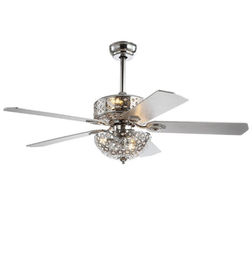Zara 52" Filigree Metal/Wood LED Ceiling Fan - JONATHAN Y